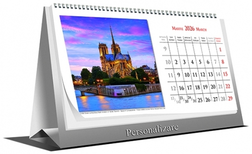 Calendar de birou Europe by Night, 21 x 10 cm, 6 file, 2026